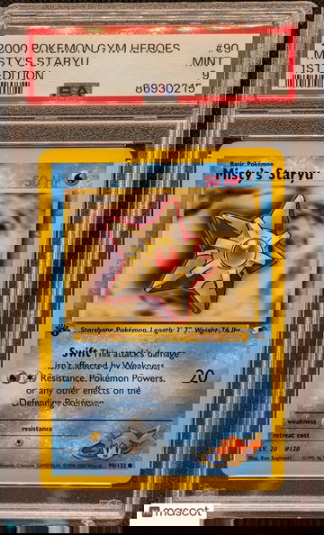 2000 Pokemon Gym Heroes Misty's Staryu #90 1st Edition PSA 9