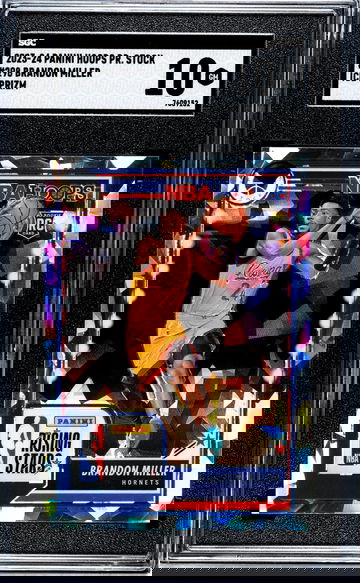 2023-24 Panini Hoops Premium Stock #298 Brandon Miller Ice Prizm SGC 10