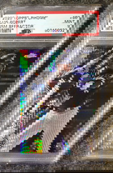 Luis Robert Topps Chrome Rookie Prizm Reractor PSA 9