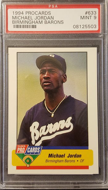 PSA 9 Michael Jordan Birmingham Barons