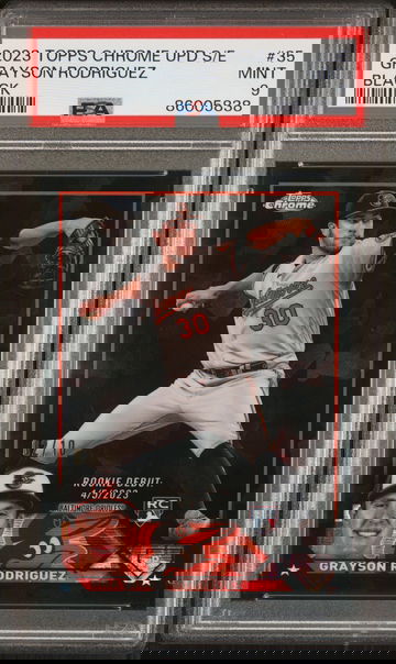 2023 Topps Chrome Update Sapphire Edition Black Grayson Rodriguez #35 PSA 9