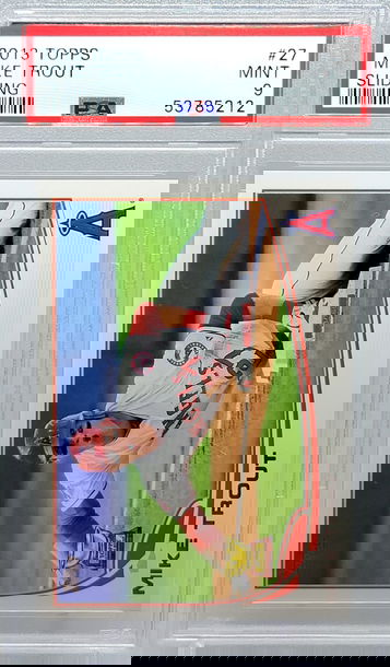 2013 TOPPS #27 MIKE TROUT SLIDING PSA 9