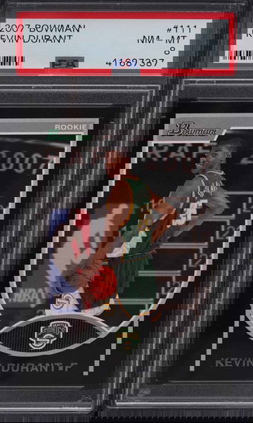 2007 BOWMAN KEVIN DURANT ROOKIE RC /2999 #111 PSA 8 (Pop: 37, 17 higher)