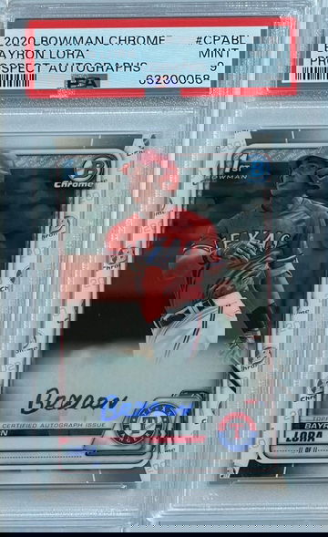 2020 Bowman Chrome Bayron Lora Prospect Auto PSA 9