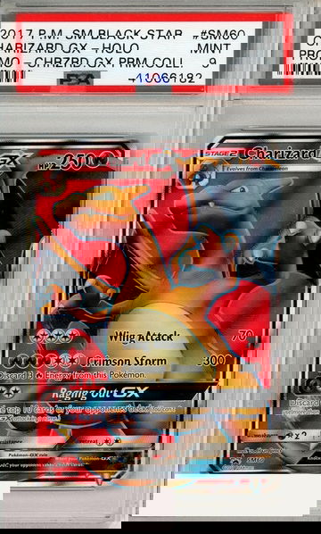 2017 POKEMON SM BSP FA CHARIZARD GX #SM60 PROMO GX PRM COLL PSA 9