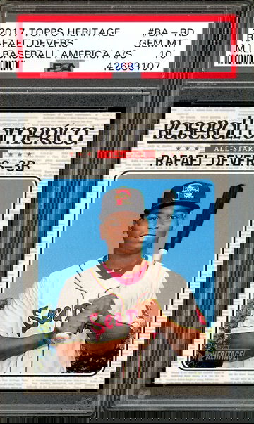 RAFAEL DEVERS RC PSA 10 2017 TOPPS HERITAGE MINOR LEAGUE ALL STAR #BA RD RED SOX