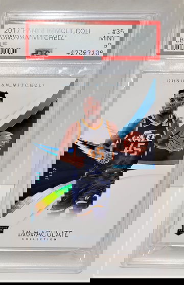 2017-18 Immaculate Collection BLUE Donovan Mitchell 05/25 RC #35 - PSA 9 MINT Rookie