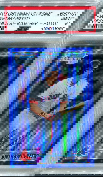 2010 Bowman Chrome Anthony Rizzo blue auto ref /150 PSA 9