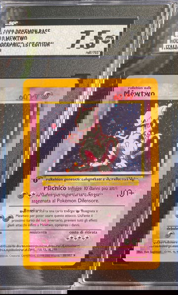 1999 Pokémon base set #10 Mewtwo Holo holographic 1st edition first Ed Italian 7.5 NM+