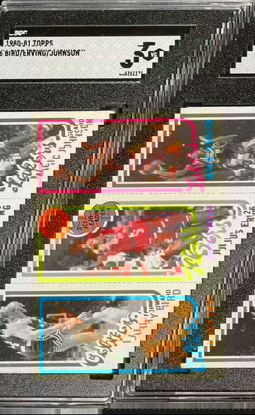 1980 TOPPS BASKETBALL MAGIC JOHNSON LARRY BIRD JULIUS ERVING ROOKIE CARD SGC 3