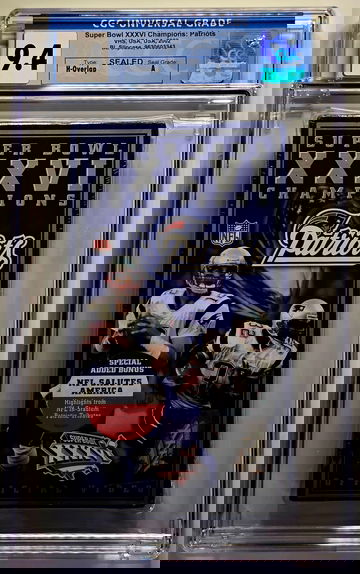 Super Bowl XXXVI Champions (VHS, 2002) New Sealed Patriots Tom Brady CGC 9.4 A