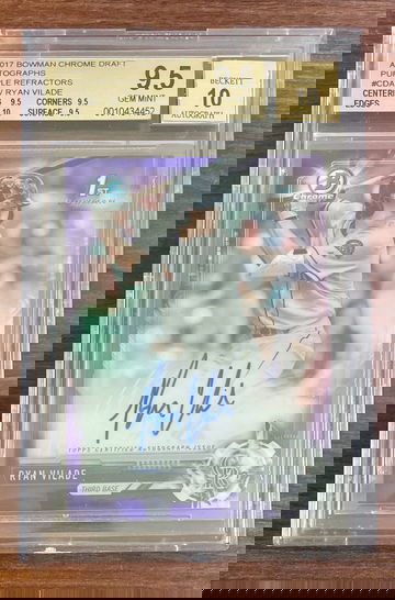 2017 Bowman Chrome Draft Autographs Purple Refractors Ryan Vilade BGS 9.5 Gem Mint Autograph 10