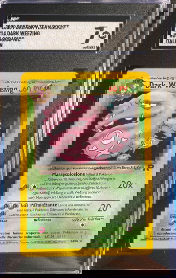 2000 Pokémon team rocket #14 dark weezing Holo holographic Italian 7 NM