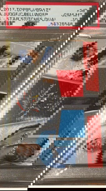 2017 topps update AARON JUDGE / CODY BELLINGER All-Star patch dual PSA 10