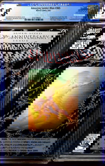 Amazing Spider-Man #365 🔥 1st Appearance Spider-Man 2099 🔥 CGC 9.8 White Pages