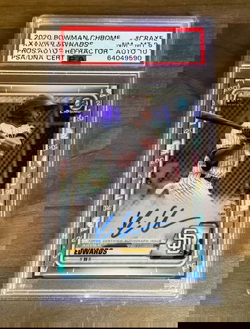 2020 BOWMAN CHROME PROSPECTS REFRACTOR AUTO #CPAXE PSA 9 NEAR MINT 