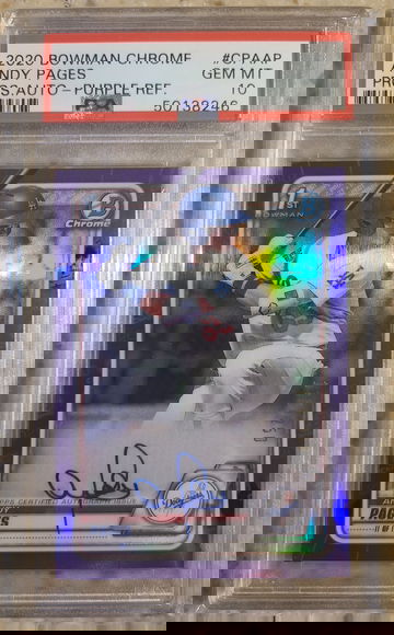 2020 Bowman Chrome Auto Andy Pages /250 PSA 10