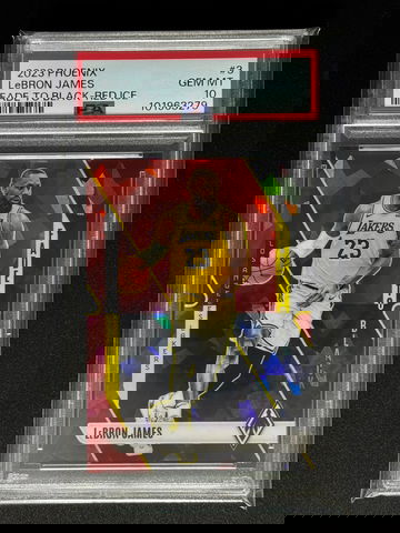 LeBron James 2023 Phoenix Fade to Black Red Ice PSA 10