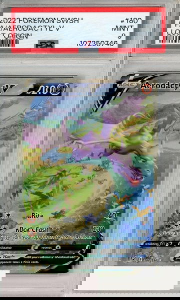 2022 POKEMON SWORD SHIELD LOST ORIGIN FA AERODACTYL V #180 PSA 9