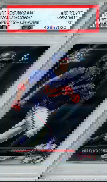 RONALD ACUNA JR 2017 Bowman CHROME Prospects BCP127 RC ROOKIE PSA 10 GEM MINT Atlanta Braves
