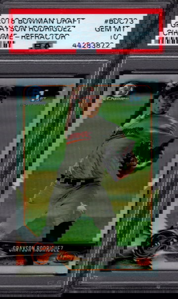 2018 Bowman Draft Grayson Rodriguez Refractor PSA 10 RC #BDC73 Orioles Top 100 Rookie Prospect !Pop 37!