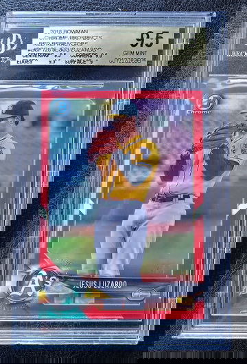 JESUS LUZARDO 2018 BOWMAN CHROME RED REFRACTOR #BCP126 4/5 BGS 9.5 GEM