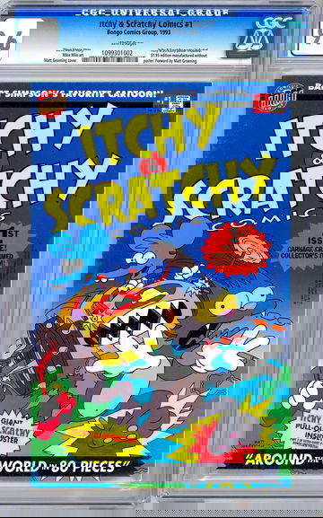 ITCHY & SCRATCHY #1 CGC 9.6 SIMPSONS COMICS SPINOFF PREMIERE ISSUE BONGO 1993