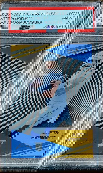 2020 JUSTIN HERBERT Panini Chronicles Clear Vision Rookies PSA 9 Rookie #CV3