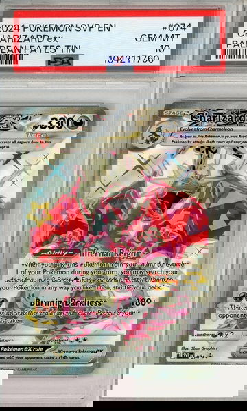 2024 POKEMON SVP EN-SV BSP CHARIZARD EX #074 PALDEAN FATES TIN PSA 10 GEM MT