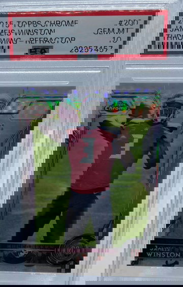 2015 Topps Chrome Jameis Winston Throwing Refractor #200 PSA 10 GEM MINT