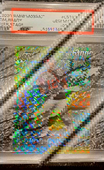 2020 Panini Mosaic CENTER STAGE Tom Brady TB Buccaneers #CS19 PSA 10 GEM MT GOAT