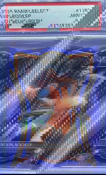 2019 PANINI SELECT BLUE PRIZM DIE-CUT PREMIER DEVIN BOOKER /249 #176 PSA 9 MINT