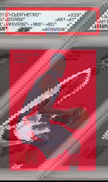 2013 Fleer Retro 229 Paul George Metal Universe PMG Red /150 PSA 8