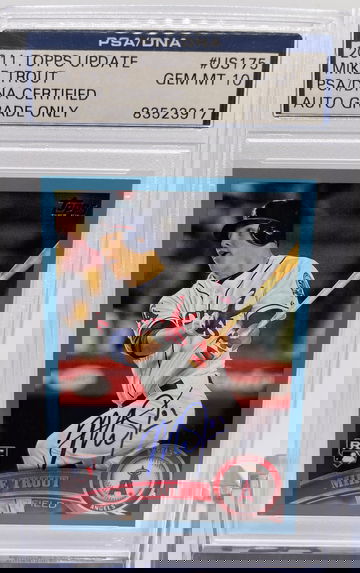 Stunning One of a Kind High-End 2011 Topps Update Mike Trout Blue Border Walmart Autograph PSA/DNA 10 Gem Rookie Card