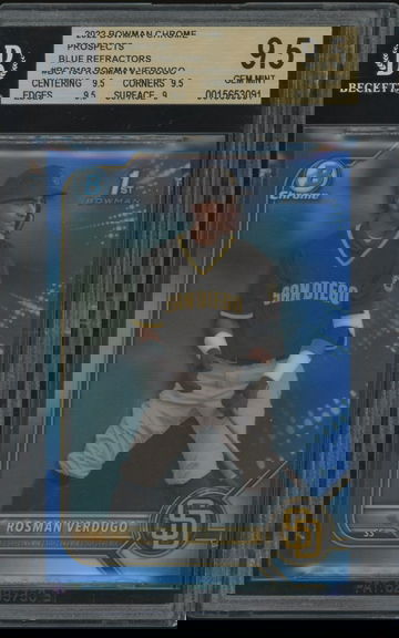 2022 Bowman Chrome ROSMAN VERDUGO Blue Refractor Rookie RC /150 BGS 9.5 Gem Mint