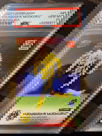 Youssoufa Moukoko 2020 Topps Now PSA 10 Rookie #45 Dortmund 💎 ⚽️