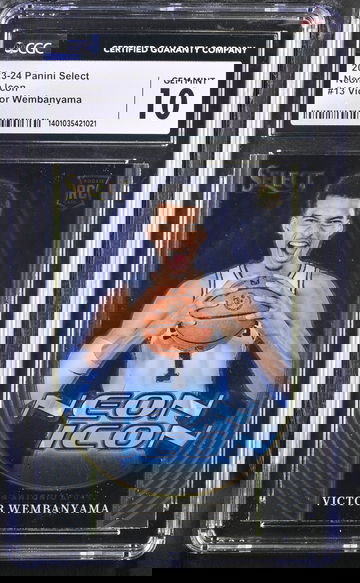 2023-24 PANINI VICTOR WEMBANYAMA SELECT NEON ICON #13 CGC 10 BK.A2.14R