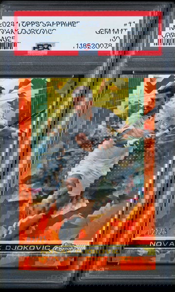 2024 TOPPS CHROME SAPPHIRE TENNIS NOVAK DJOKOVIC #/25 ORANGE #1 PSA 10