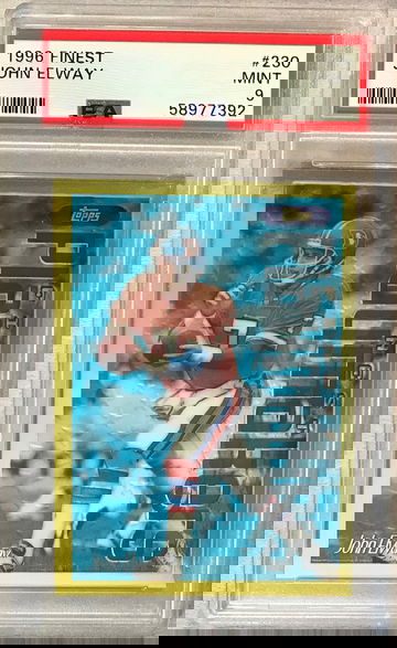 John Elway 1996 Topps Finest Gold #230 (Rare) - PSA 9 MINT - Denver Broncos