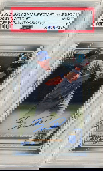 Bobby Witt Jr 2020 Bowman Chrome Prospect Auto PSA 9