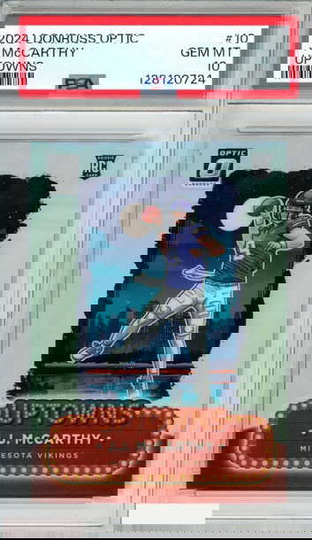 2024 PANINI DONRUSS OPTIC UPTOWNS JJ MCCARTHY #10 ROOKIE RC PSA 10 GEM MT
