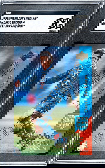 1997 Upper Deck England David Beckham /5000 ROOKIE RC Three Lions #86 SGC 8