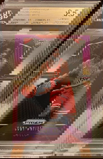 🔥2019-20 Prizm #/75 Coby White Purple Prizm BGS 9.5 Rookie Bulls 🔥