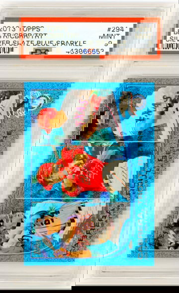 2013 Topps #294 Trout/Cabrera/Beltre Silver Slate Blue Sparkle PSA 9 MINT!