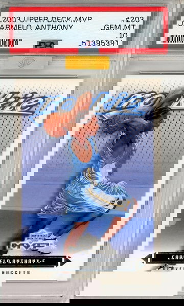 2003 UPPER DECK MVP CARMELO ANTHONY #203 PSA GOLD 10 GEM MT