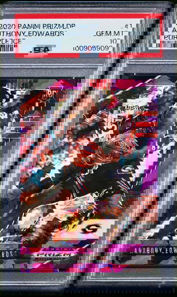 2020 Panini Prizm Draft Anthony Edwards RC Purple Ice /149 PSA 10 Gem Mint SP