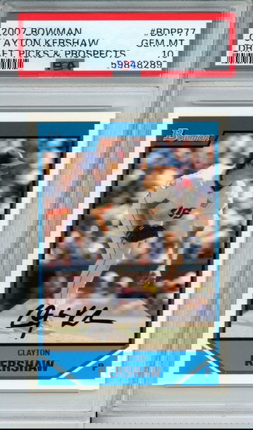 CLAYTON KERSHAW 2007 Bowman Draft #BDPP77 ROOKIE PSA 10 GEM MINT USA Dodgers RC