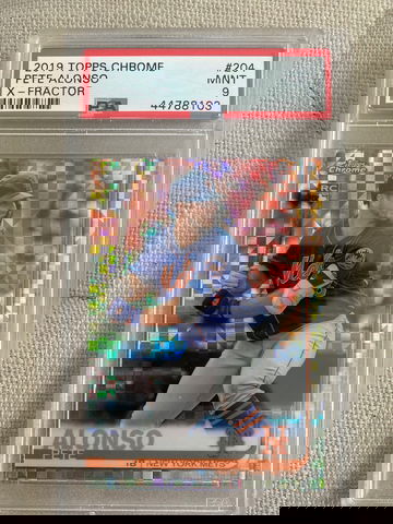 2019 Pete Alonso RC PSA 9 X Fractor Topps Chrome#204