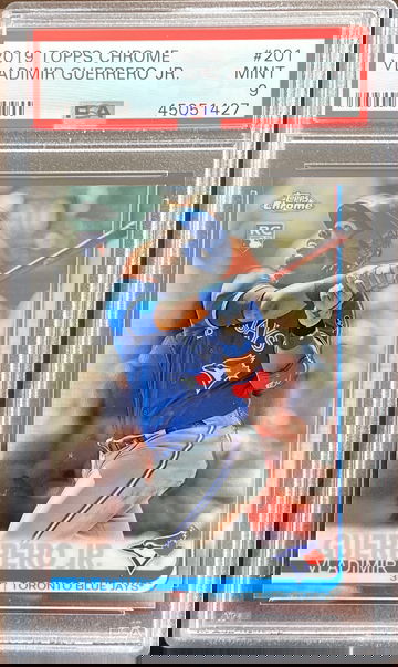 2019 Topps Chrome Vladimir Guerrero Jr. RC PSA 9 #201 Blue Jays Rookie Card