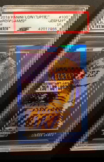 LeBron James Panini Contenders Optic Blue /99 PSA Gem Mt 10